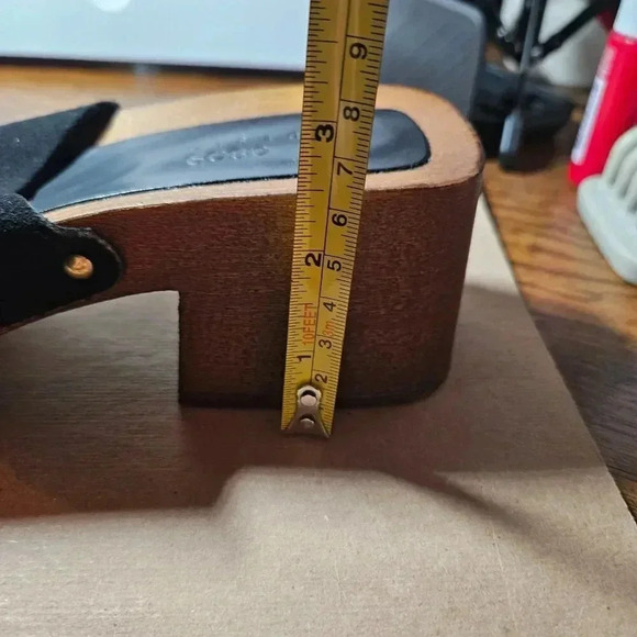 Asos Design |  BROWN Suede Clogs Mules with Antique Gold Tone Studs - Picture 8 of 11